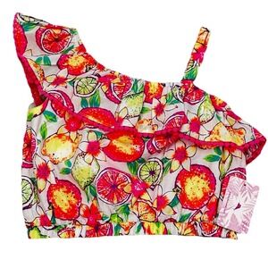 Tommy Bahama Girls Size 7/8 Floral‎ Tropical One Shoulder Crop Top NWT